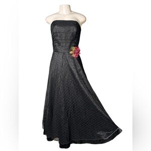 VTG Scott McClintock Black Tulle Holiday Prom Party Dress Size 8